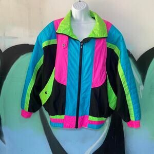 80s Neon Puffer Jacket